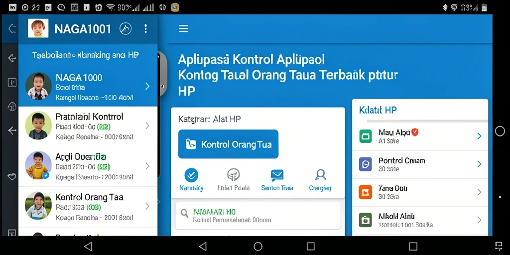 Antarmuka pengguna NAGA1001 yang intuitif untuk kontrol orang tua.
