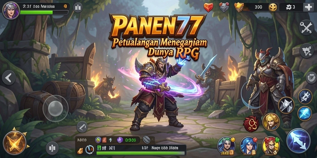Screenshot menunjukkan karakter utama dalam dunia fantasi yang menakjubkan.