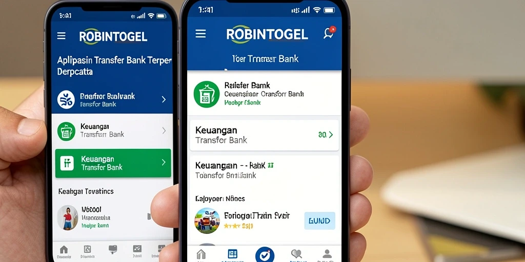 Tampilan antarmuka aplikasi ROBINTOGEL untuk transfer bank yang sederhana dan efisien.