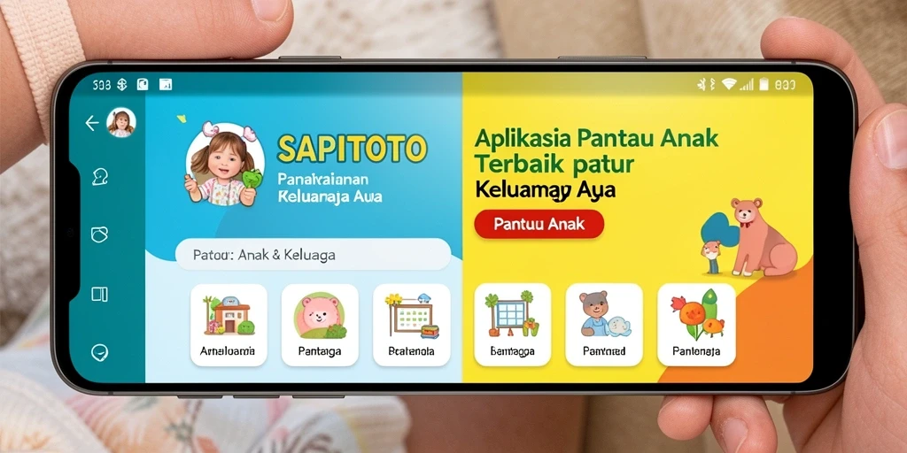 Screenshot utama SAPITOTO menunjukkan fitur pemantauan anak yang intuitif.