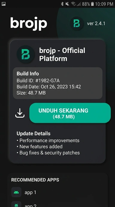 Tampilan halaman APK brojp