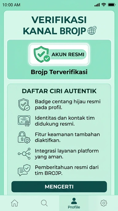 Tampilan kanal resmi brojp