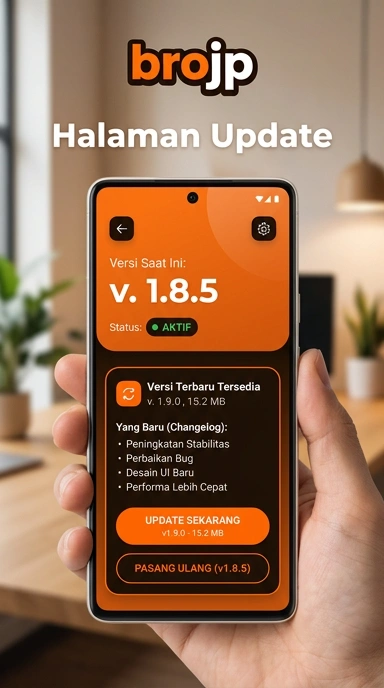 Tampilan riwayat versi brojp